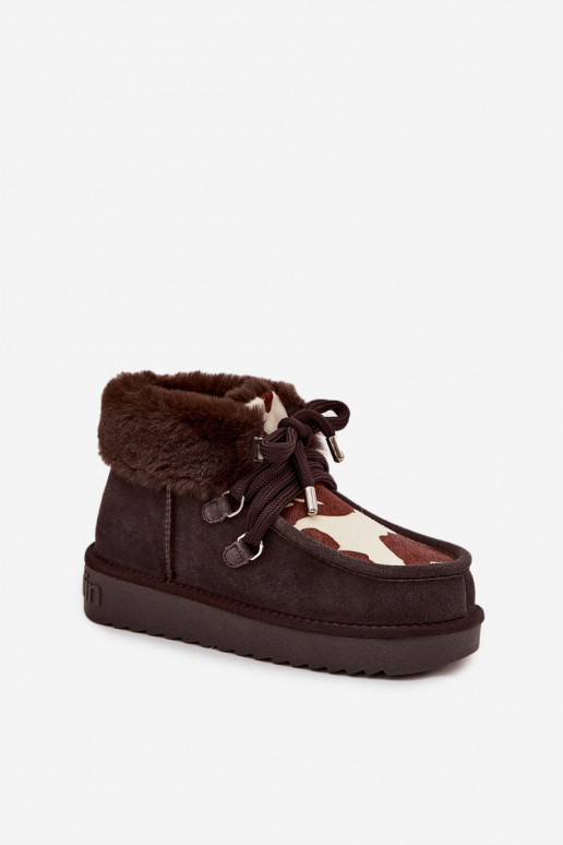 Bottes de neige FémininActivéturalnego en daimu Łaty D.Franklin DFSH375008 CzekoladoÀe