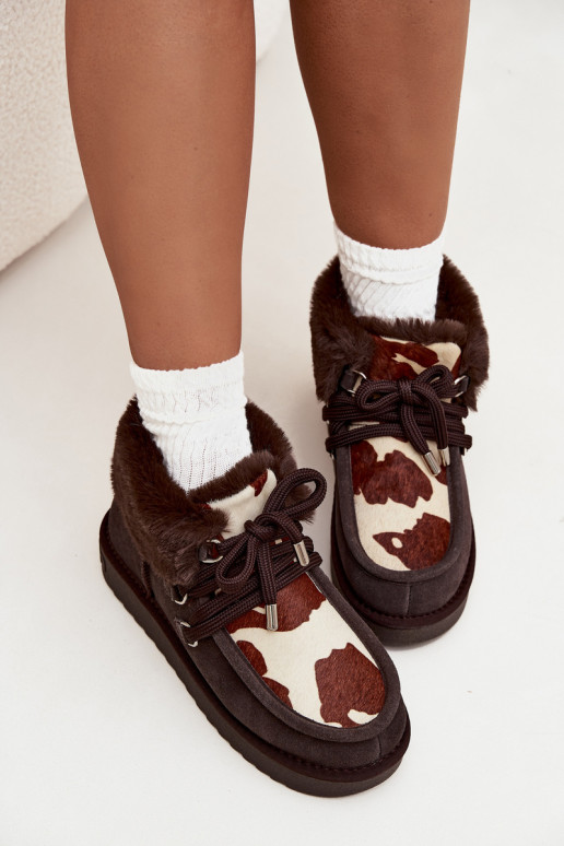 SneeuIn laarzen DamesOpturalnego van suèdeu Łaty D.Franklin DFSH375008 CzekoladoIne