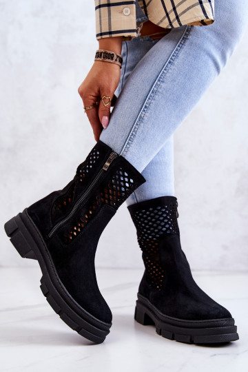 Peau Bottines de travail Nicole couleur noire 2711