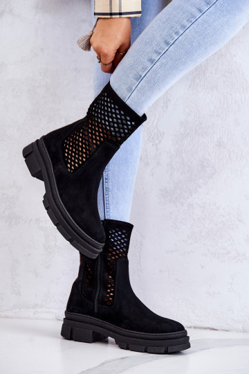 Haut Arbeitsstiefeletten Nicole schZuarze Farbe 2711 2