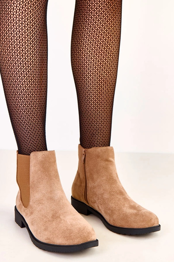 Bottines plates en cuir...