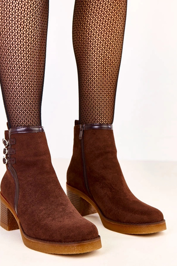 Bottines marron à talon...