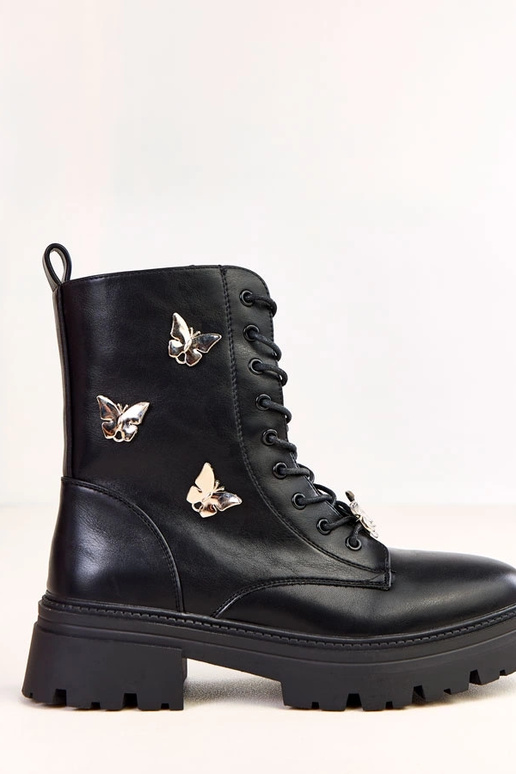 Schwarze Damen-Trekkingschuhe mit...