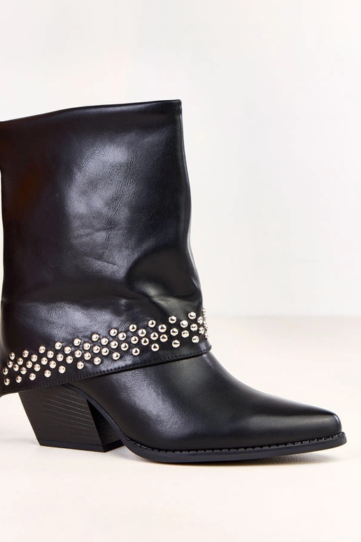 Zwarte cowboylaarzen met omgeslagen...