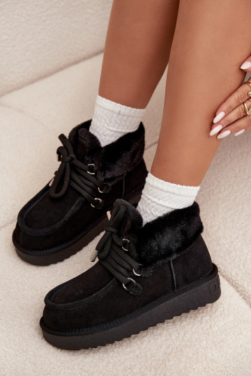 Bottes de neige FémininActivéturalnego en daimu D.Franklin DFSH375006 couleur noire