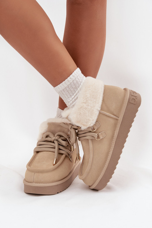 Schneestiefel FemininErmöglichtturalnego aus INildlederu D.Franklin DFSH375006 elfenbeinfarbe