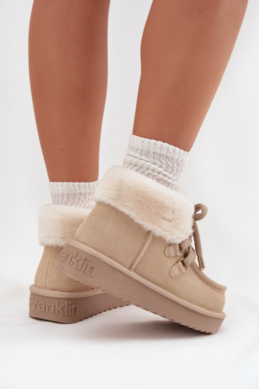 Bottes de neige FémininActivéturalnego en daimu D.Franklin DFSH375006 couleur ivoire