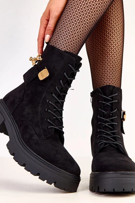 Schwarze Damen Wanderschuhe mit...