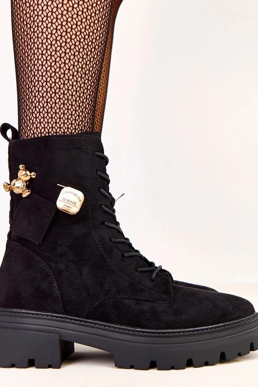 Zwarte dames wandelschoenen met...