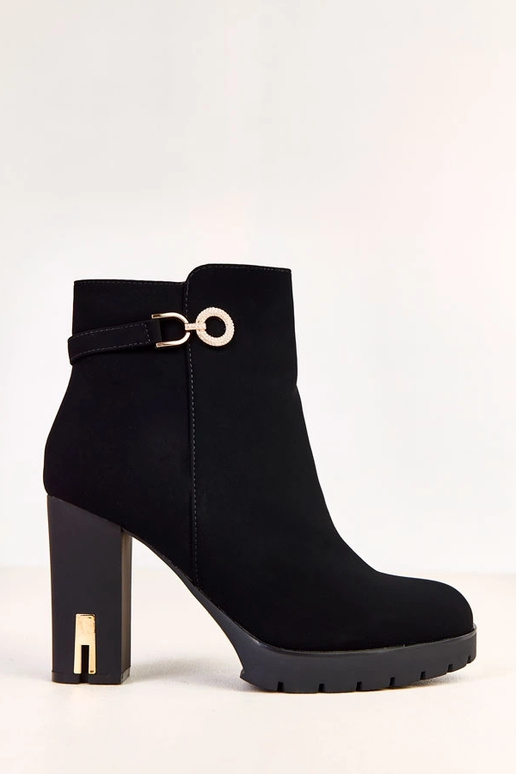 Schwarze elegante Ankle Boots mit...