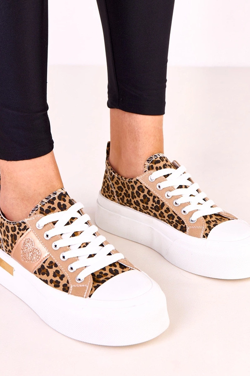 Leopardenmuster Sneaker auf Plattform...