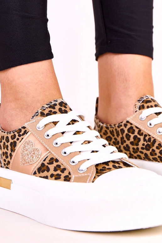 Leopardenmuster Sneaker auf Plattform...
