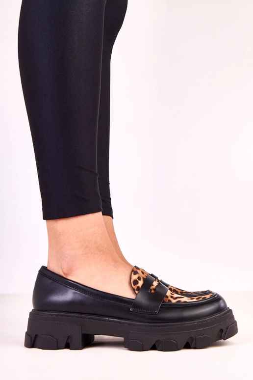 Schwarze Mokassins mit...