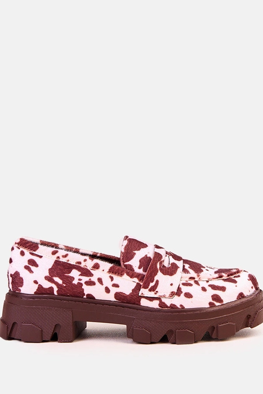 Mocassins marron avec taches de vache...