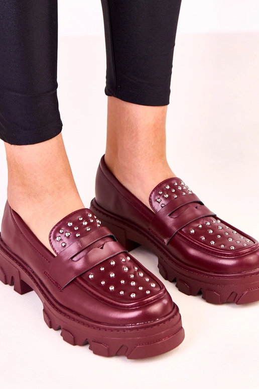 Mocassins bordeaux pour femmes avec...