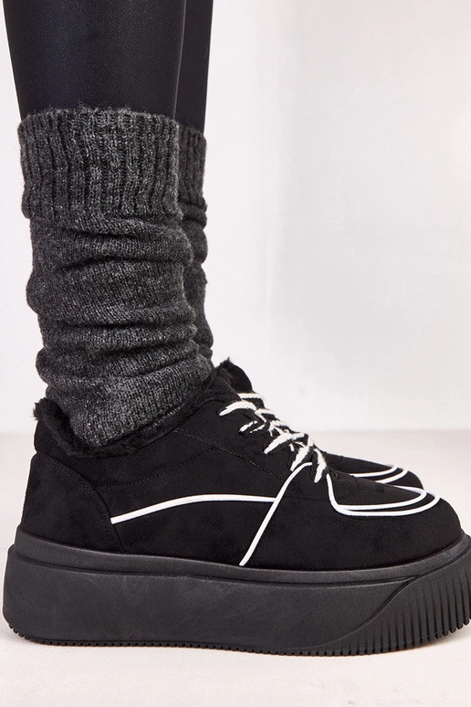 Baskets chaudes noires à plateforme...