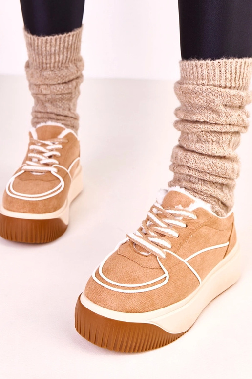 Baskets chaudes marron à plateforme...