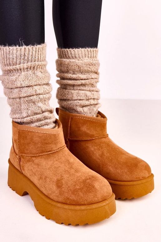 Braune niedrige Schnee Boots aus...