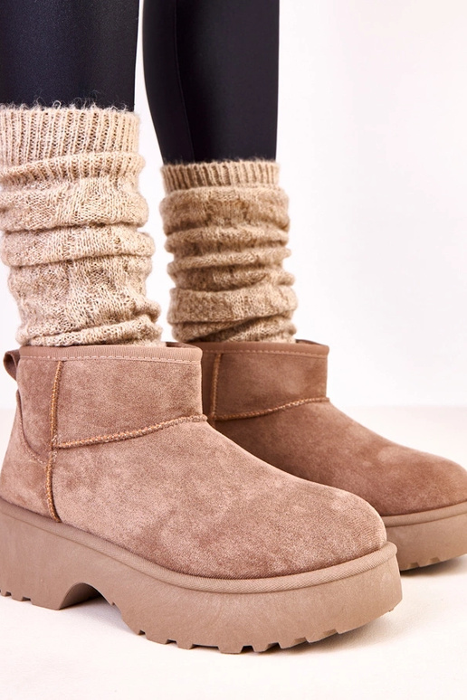 Bottes en neige basses couleur sable...