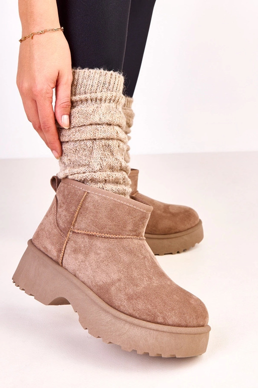 Bottes en neige basses couleur sable...