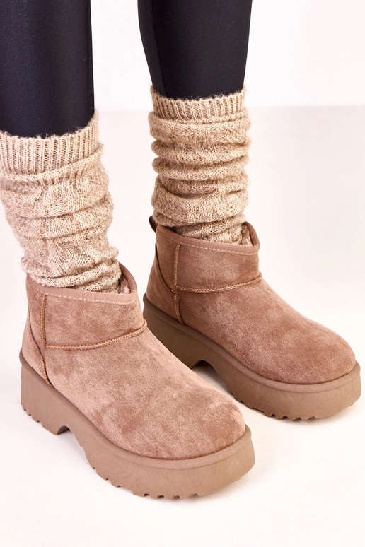 Bottes en neige basses couleur sable...