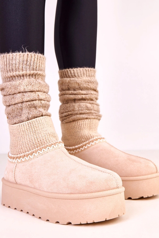 Bottes en neige basses couleur sable...