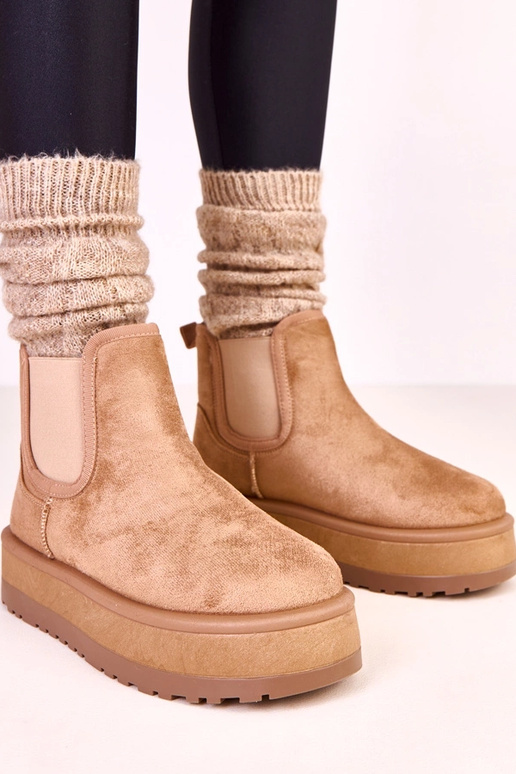 Bottes en neige basses couleur sable...