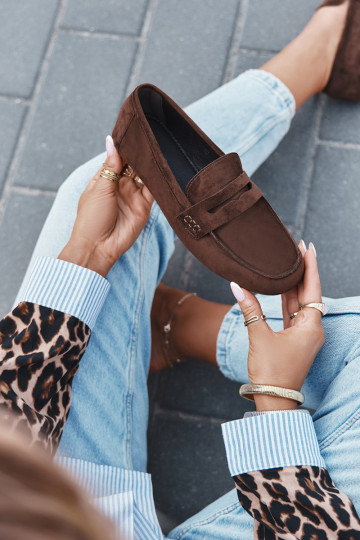 Mocassins plats pour femmes couleur marron foncé "Soreline" 2