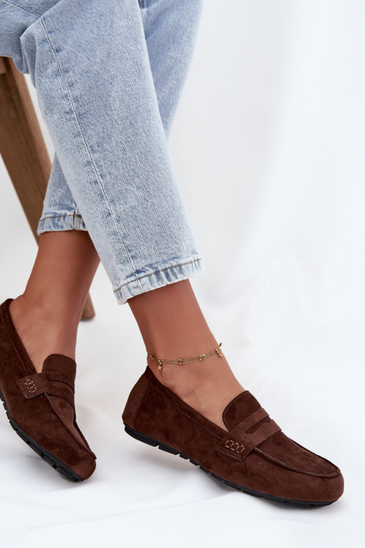 Damenflache Mokassins in Dunkelbraun "Soreline"