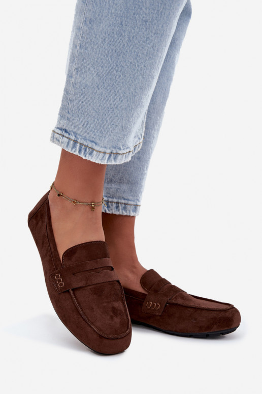 Mocassins plats pour femmes couleur marron foncé "Soreline"