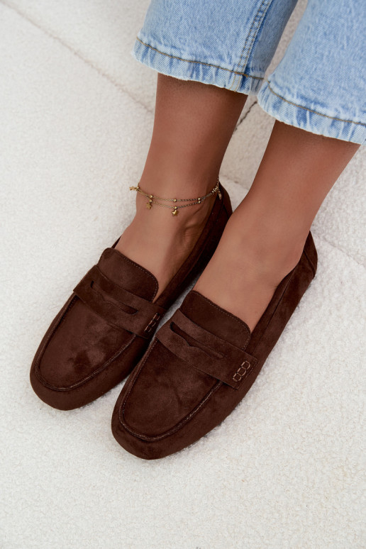 Mocassins plats pour femmes couleur marron foncé "Soreline"