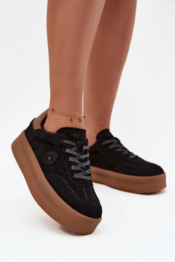 Dames sportieve schoenen met platform "Big Star" SS274761 zwarte kleur 2