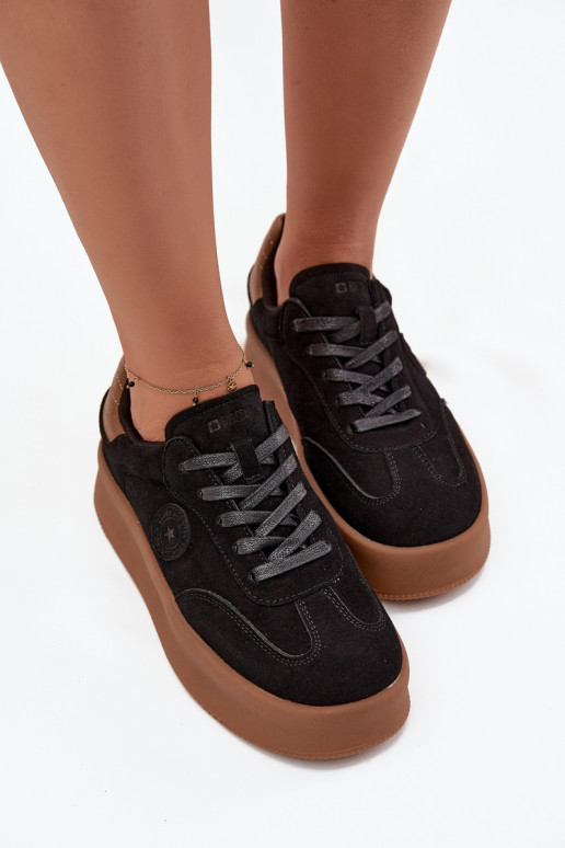 Dames sportieve schoenen met platform "Big Star" SS274761 zwarte kleur