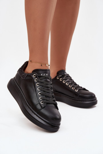 Chaussures modèle baskets FémininActivéturalnej Skóry GOE OO2N4004 couleur noire 2