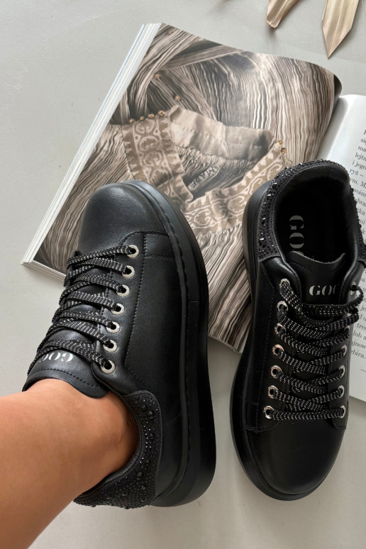 Chaussures modèle baskets FémininActivéturalnej Skóry GOE OO2N4004 couleur noire