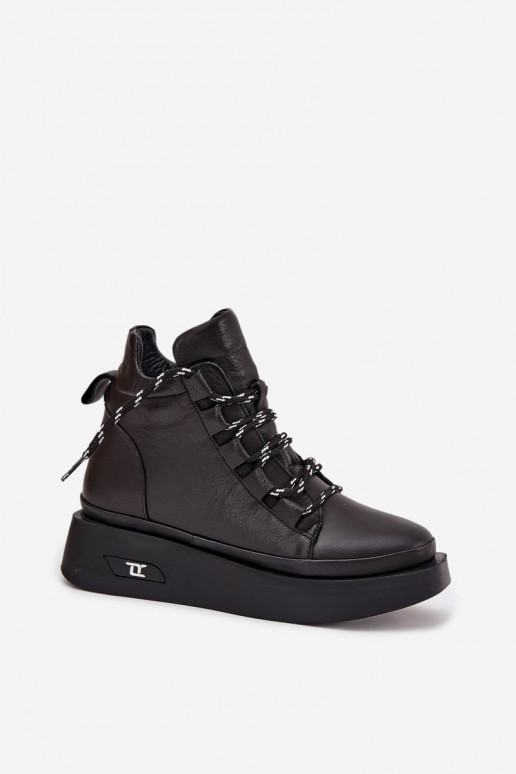 Peau Bottes pour femmes avec une plateforme réchauffer Artiker 55C0809 couleur noire