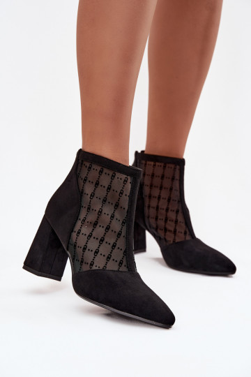 Damen Stiefeletten mit Netz D&A LZ52-944 schwarz 2