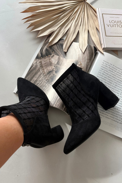 Damen Stiefeletten mit Netz D&A LZ52-944 schwarz