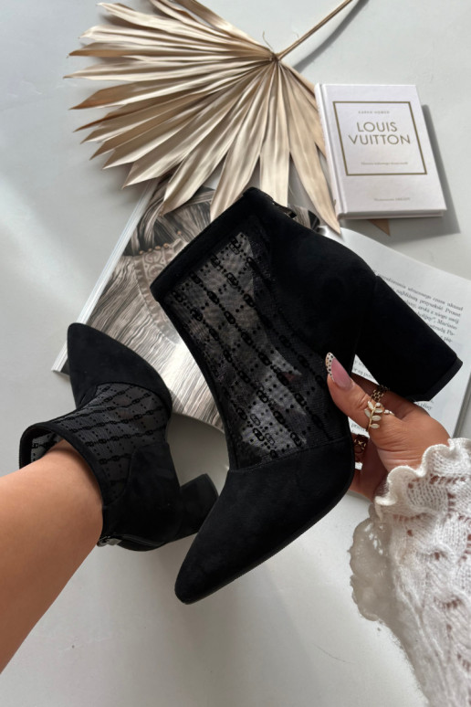 Damen Stiefeletten mit Netz D&A LZ52-944 schwarz