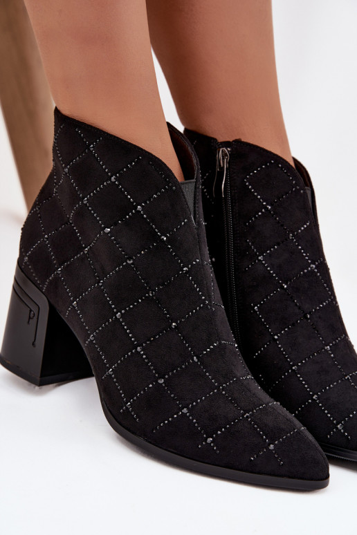 Vrouwen laarsjes met decoratie D&A MR52-133 zwart