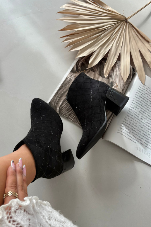 Vrouwen laarsjes met decoratie D&A MR52-133 zwart