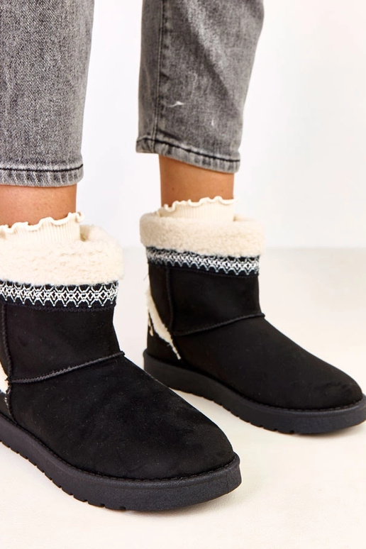 Zwarte lage sneeuwlaarzen met...