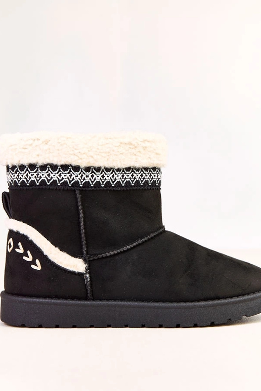 Bottes en neige basses noires avec...