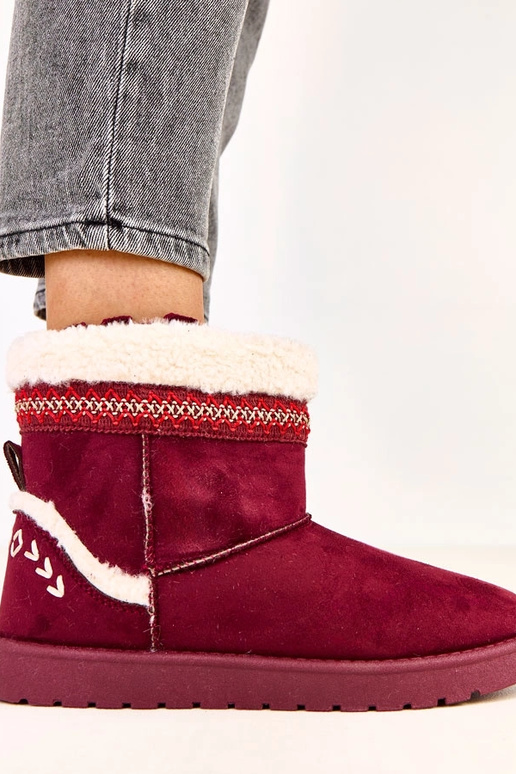 Bordeauxfarbene niedrige...