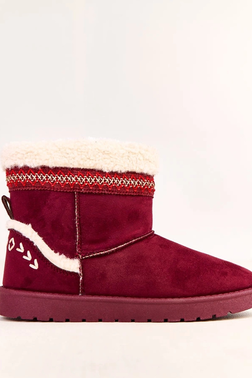 Bordeauxfarbene niedrige...