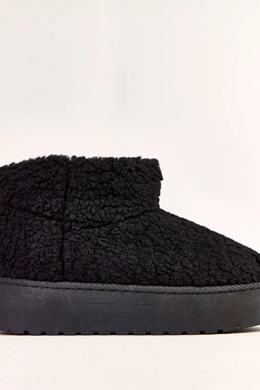 Bottes en neige noires avec tige en...