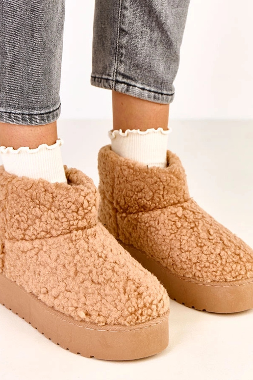 Helle braune Schneestiefel mit...