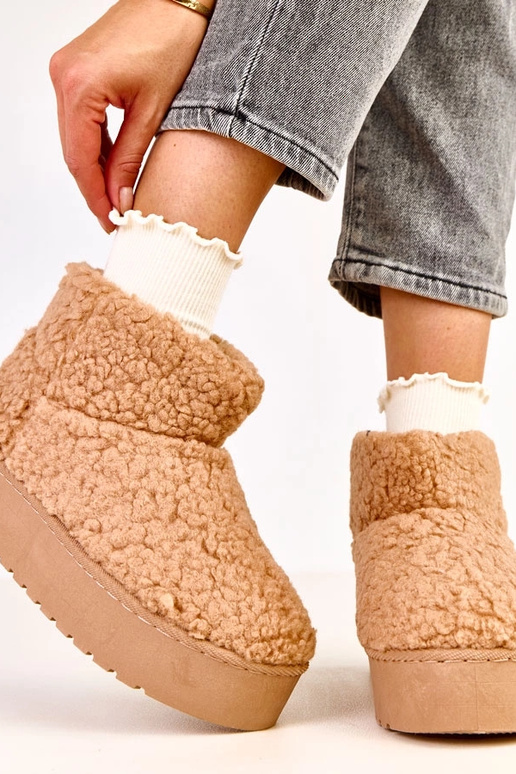 Helle braune Schneestiefel mit...