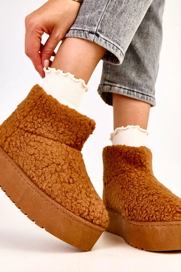 Bottes en neige brunes avec tige en fourrure d'agneau Lasso 2