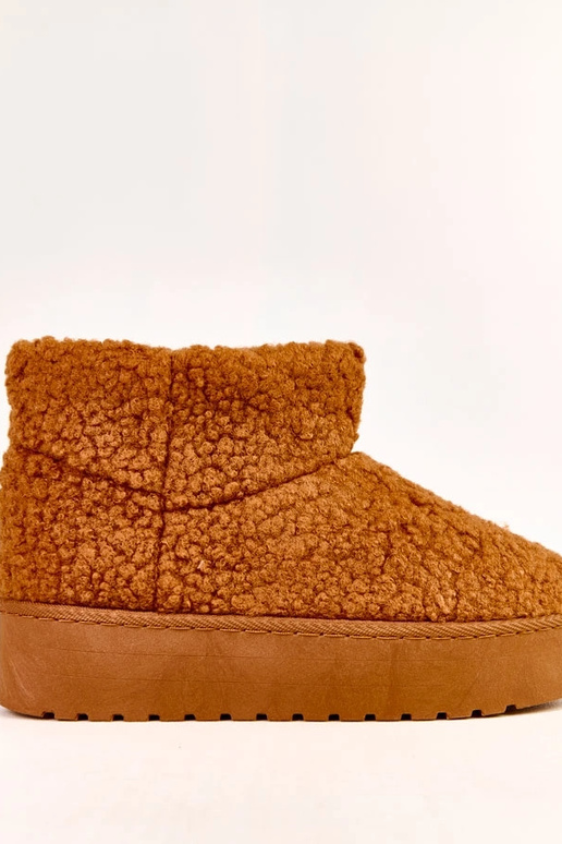 Bruine sneeuwlaarzen met schapenvacht...